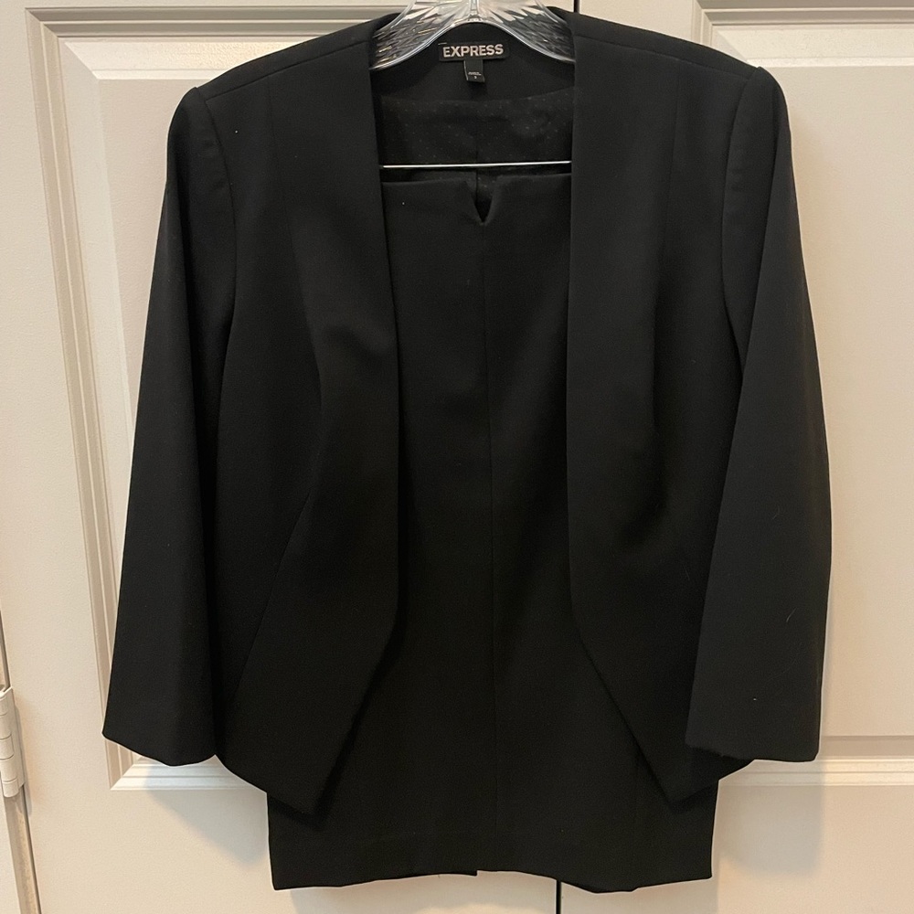 Express Black Pencil Skirt & Blazer Set